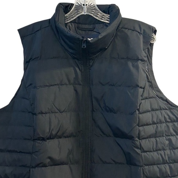 Lands' End Women's 3X Black Puffer Vest Lightweight Packable Snap Side Pockets - Picture 2 of 9